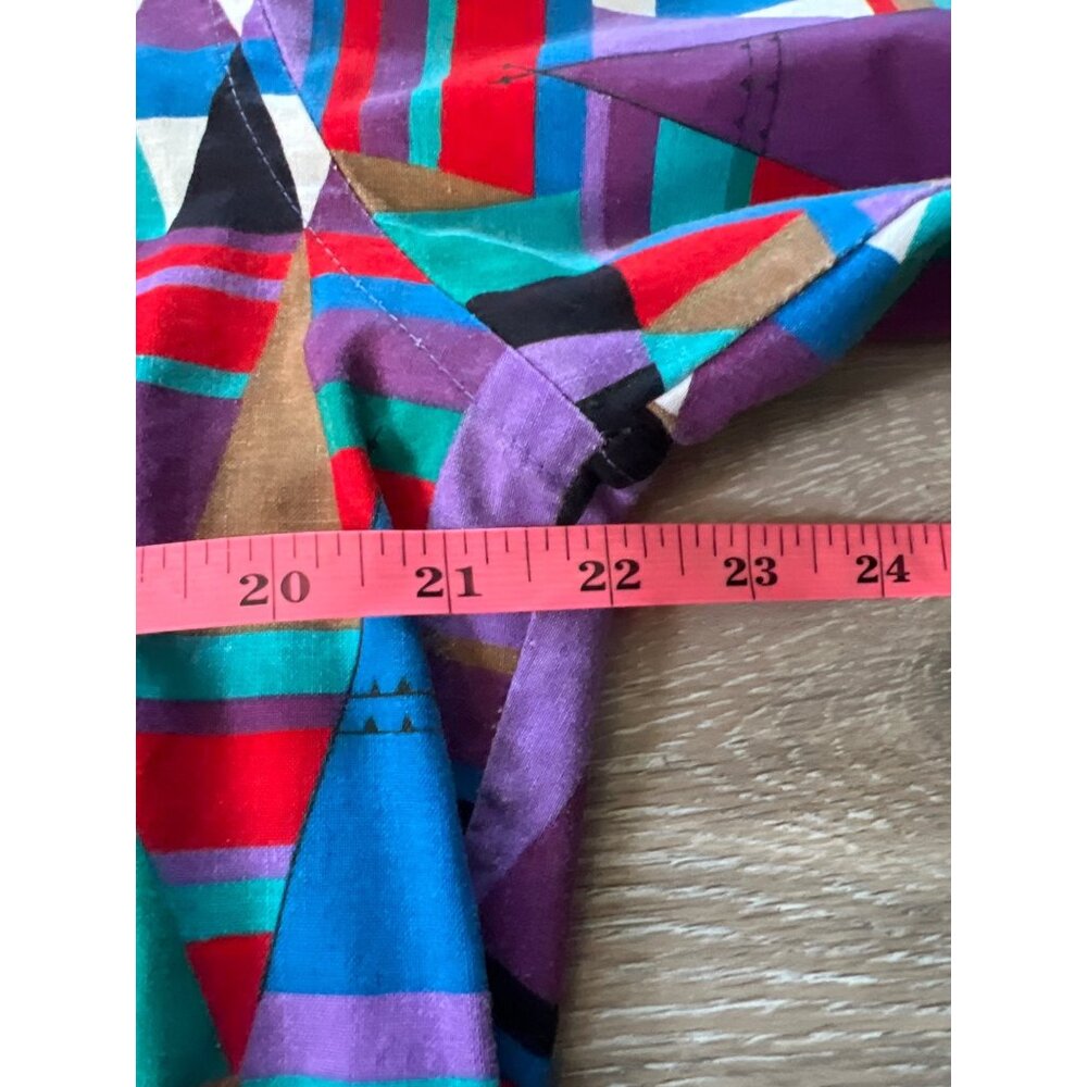Vintage Wrangler Geometric Print Cowboy Cut Western Shirt Vintage Long Tails O3 - Picture 3 of 5